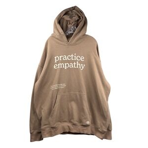 See The Way I See Practice Empathy Hoodie Brown Tan Womens 3XL Oversized